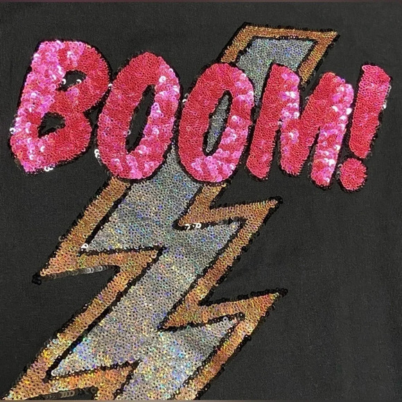 PINK VS IRIDESCENT BLING LONG SLEEVE TOP, SIZE XS - Picture 3 of 6